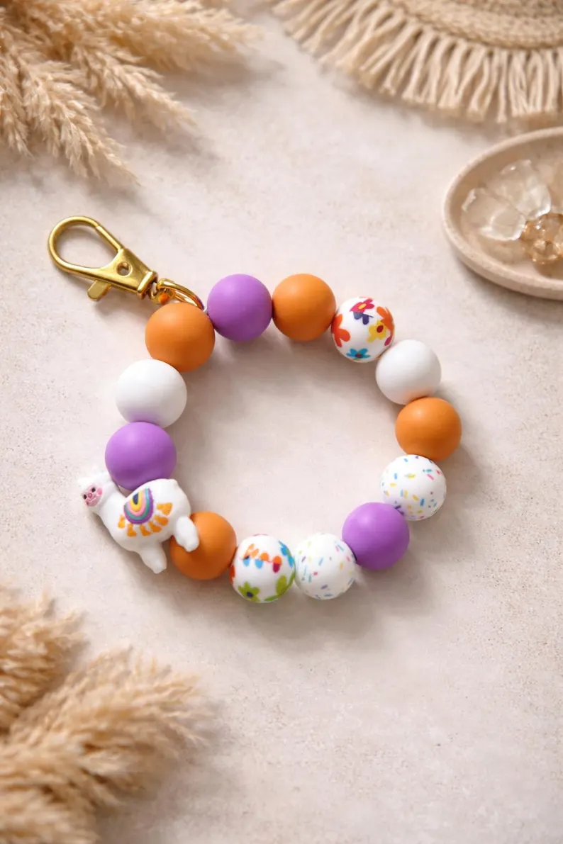 Alpaka Kawaii Schlüsselanhänger – Cute Handmade Rainbow Bag Charm, Süßer Keyring Geschenk für Kinder & Alpaka‑Fans – Bild 3