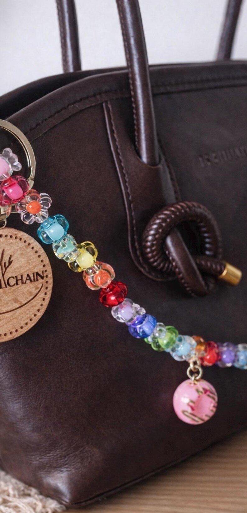 Candy Chain Bunte Boho Perlentaschenkette – Handmade, Aesthetic Taschenanhänger & Geschenk für Frauen – Bild 5