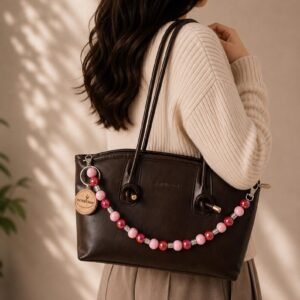 CherryLove Pink Taschenkette Bunt - Handgemachter Geschenkidee für Frauen & Mädchen