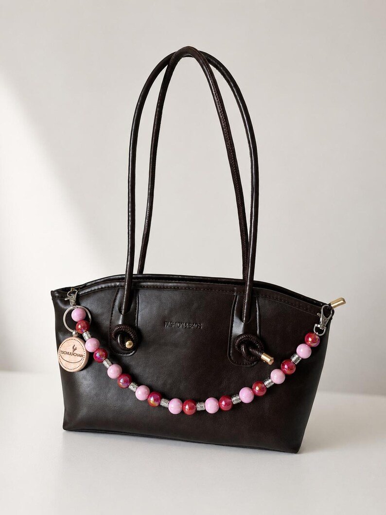 CherryLove Pink Taschenkette Bunt - Handgemachter Geschenkidee für Frauen & Mädchen – Bild 5
