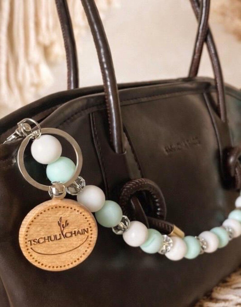 Frosty Breeze Mint Weiß Taschenkette - Aesthetic Bag Chain Handbag Accessory - Handmade Geschenk für Frauen – Bild 6
