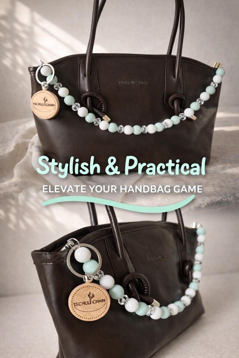 Frosty Breeze Mint Weiß Taschenkette - Aesthetic Bag Chain Handbag Accessory - Handmade Geschenk für Frauen – Bild 2