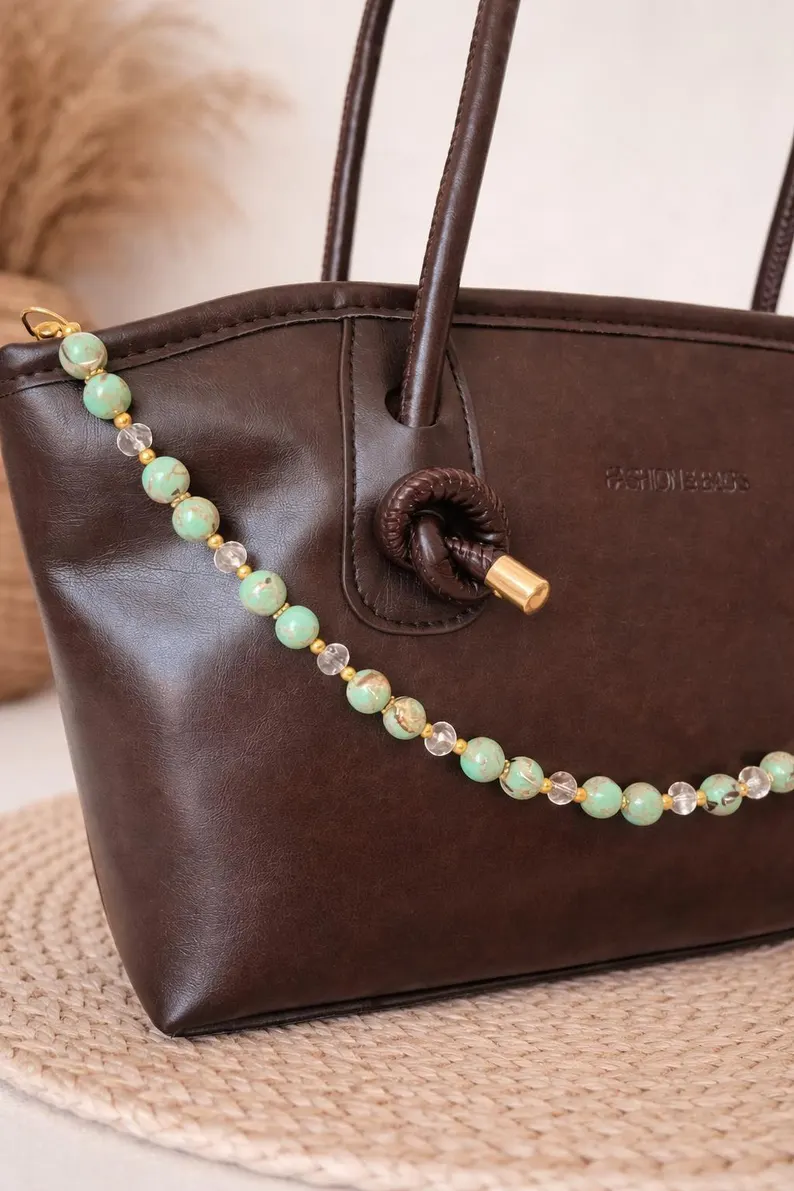 Mint Aura – Luxus Perlen‑Taschenkette in Mint Grün, elegantes handgemachtes Geschenk für Frauen – Bild 3