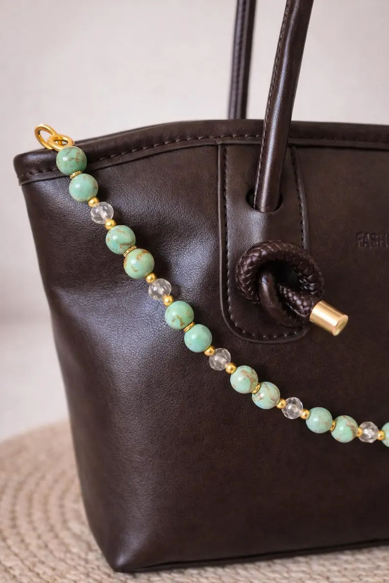 Mint Aura – Luxus Perlen‑Taschenkette in Mint Grün, elegantes handgemachtes Geschenk für Frauen – Bild 4