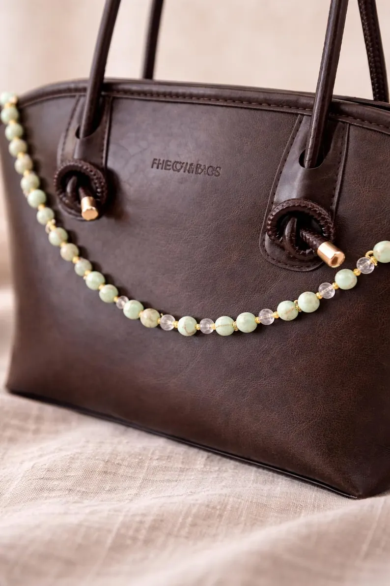 Mint Aura – Luxus Perlen‑Taschenkette in Mint Grün, elegantes handgemachtes Geschenk für Frauen – Bild 6
