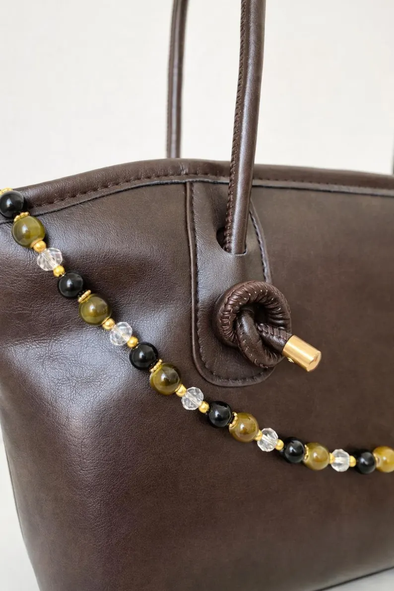 Olive Aura Taschenkette aus Perlen – Elegante handgemachte Bag Chain & Luxus‑Taschenaccessoire – Bild 3