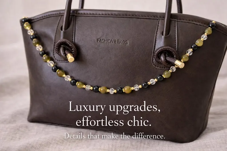 Olive Aura Taschenkette aus Perlen – Elegante handgemachte Bag Chain & Luxus‑Taschenaccessoire – Bild 5