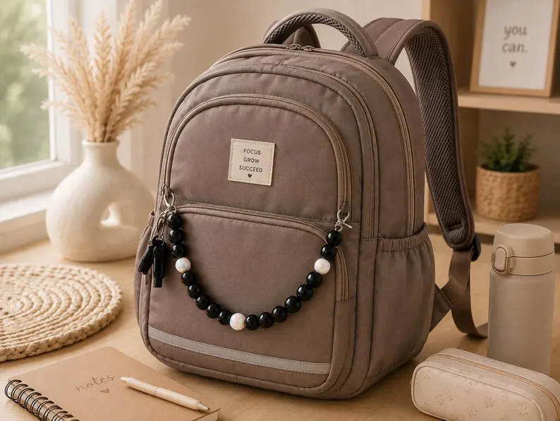 Secure Black Kinder Schulranzen Sicherheitskette – Safety Backpack Charm mit Pfeife & LED‑Taschenlampe, Notfall‑Anhänger für den Schulweg – Bild 2