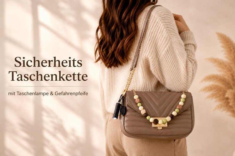 SecureGreen Kinder Sicherheits‑Schulranzen Safety Anhänger für Kinder – Notfall‑Kette mit Pfeife & Mini LED‑Taschenlampe, Safety Backpack Notfall Charm für den Schulweg – Bild 3