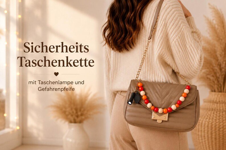 SecureRed Kinder Sicherheits‑Schulranzen Anhänger – Safety Backpack Charm mit Pfeife & LED‑Taschenlampe, Notfall‑Kette für den Schulweg – Bild 3