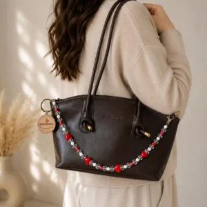 Sweet Love Rote Liebes Herz Taschenkette aus Perlen – Elegante & süßes Love‑Accessoire - Geschenkidee