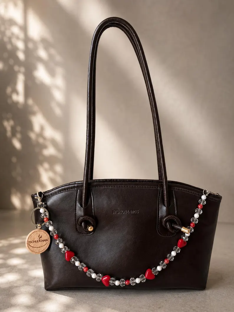 Sweet Love Rote Liebes Herz Taschenkette aus Perlen – Elegante & süßes Love‑Accessoire - Geschenkidee – Bild 3