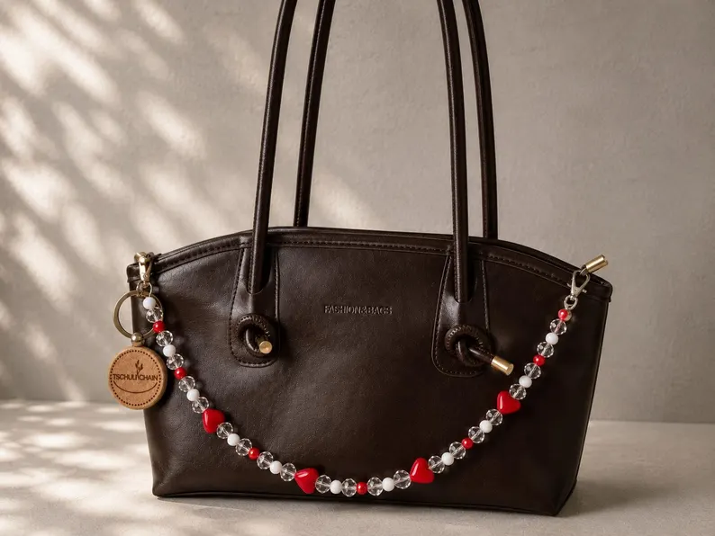 Sweet Love Rote Liebes Herz Taschenkette aus Perlen – Elegante & süßes Love‑Accessoire - Geschenkidee – Bild 7