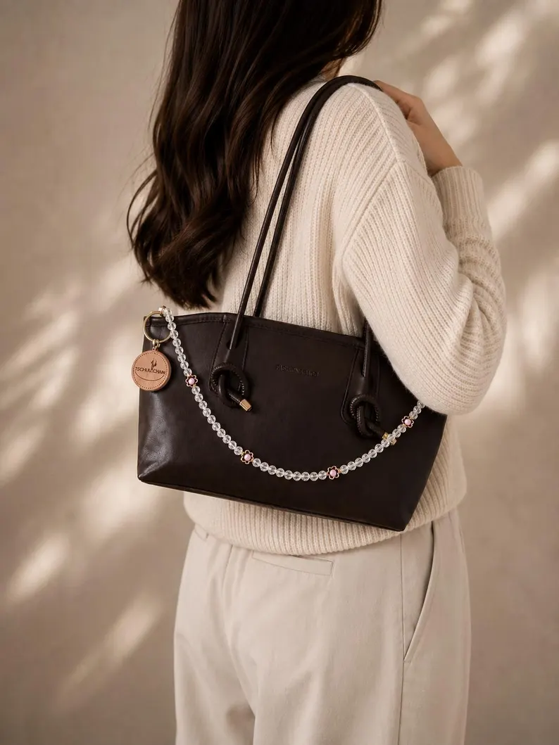The Daily One Perlen Taschenkette Handmade – Minimalistische Elegante Bag Chain, Aesthetic & Geschenk für Frauen